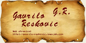 Gavrilo Resković vizit kartica